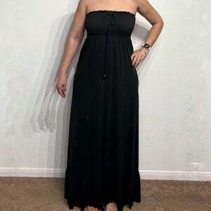 Vintage Mossimo Strapless Black Maxi Dress